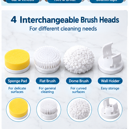 Automatic Spin Cleaning Brush – Multi-Purpose Electric Scrubber for Kitchen, Bathroom