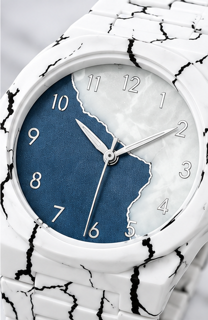 Marbel vein watch White pearl
