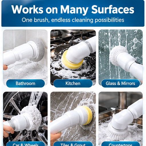 Automatic Spin Cleaning Brush – Multi-Purpose Electric Scrubber for Kitchen, Bathroom