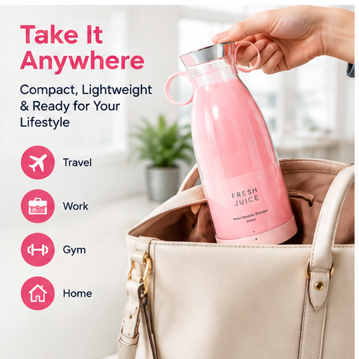 Portable Mini Blender – Compact Smoothie Maker for Home, Travel & Gym