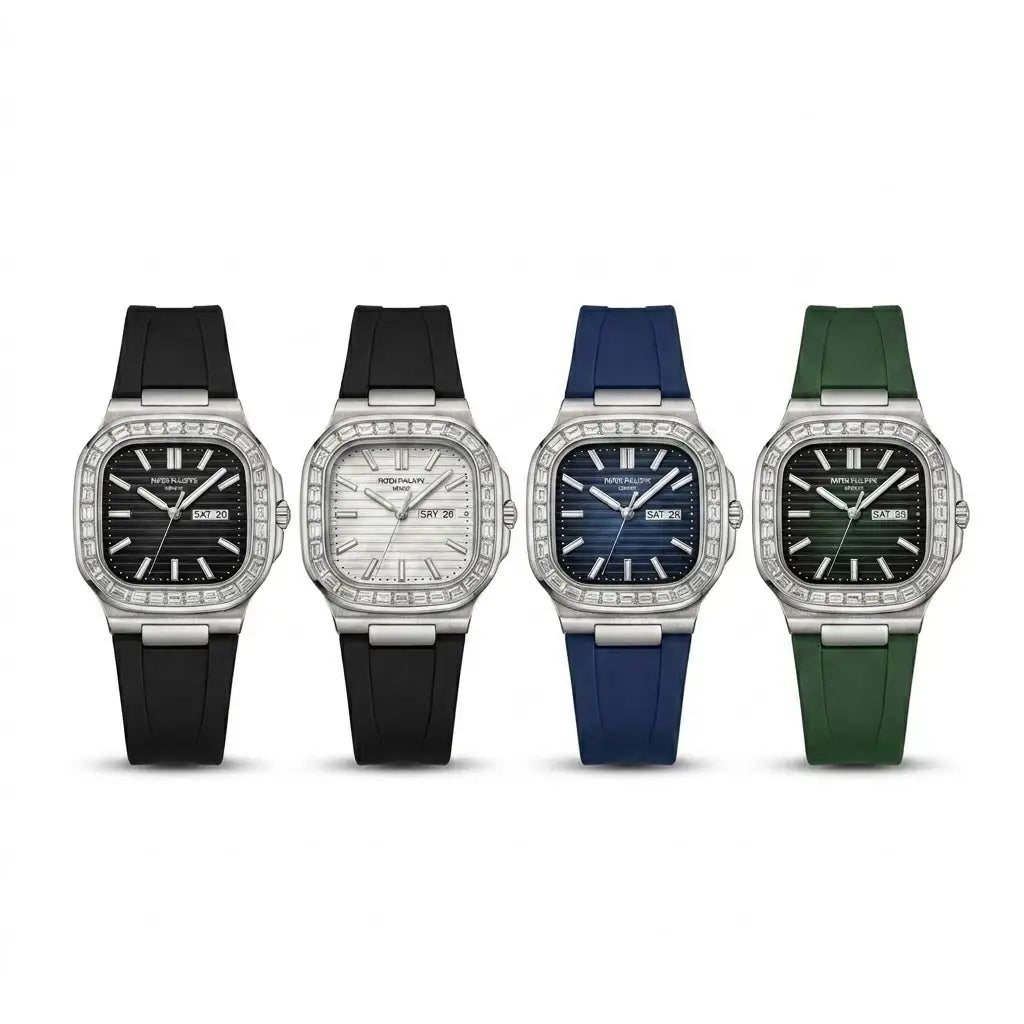 Men’s Luxury Square Dial Watch – Stylish Stainless Steel Wristwatch with Comfortable Silicone Strap