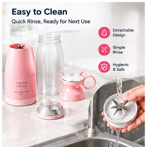 Portable Mini Blender – Compact Smoothie Maker for Home, Travel & Gym