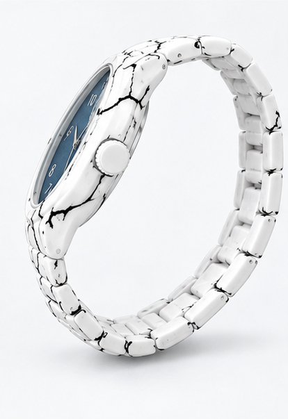 Marbel vein watch White pearl