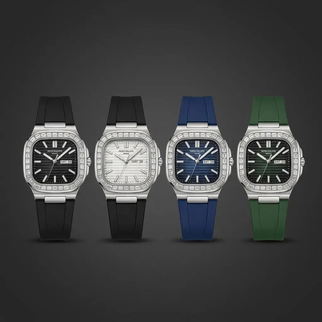 Men’s Luxury Square Dial Watch – Stylish Stainless Steel Wristwatch with Comfortable Silicone Strap